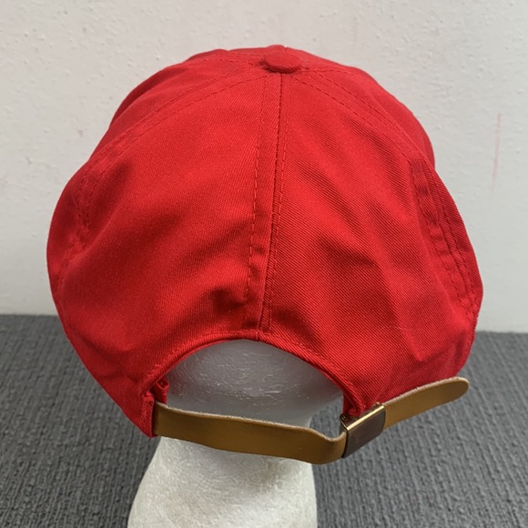 Vintage QR Rope Baseball Hat Mens OSFA Red White Adjustable Strapback Cap USA - Picture 8 of 14